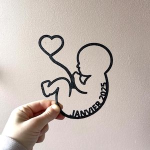 Anuncio de embarazo original con bebé 3D • Idea sorpresa para futura mamá o papá • Regalo de anuncio familiar personalizado