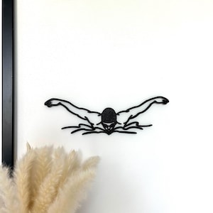 Swimmer swimming for wall decoration to personalize original and modern gift idea swimming theme