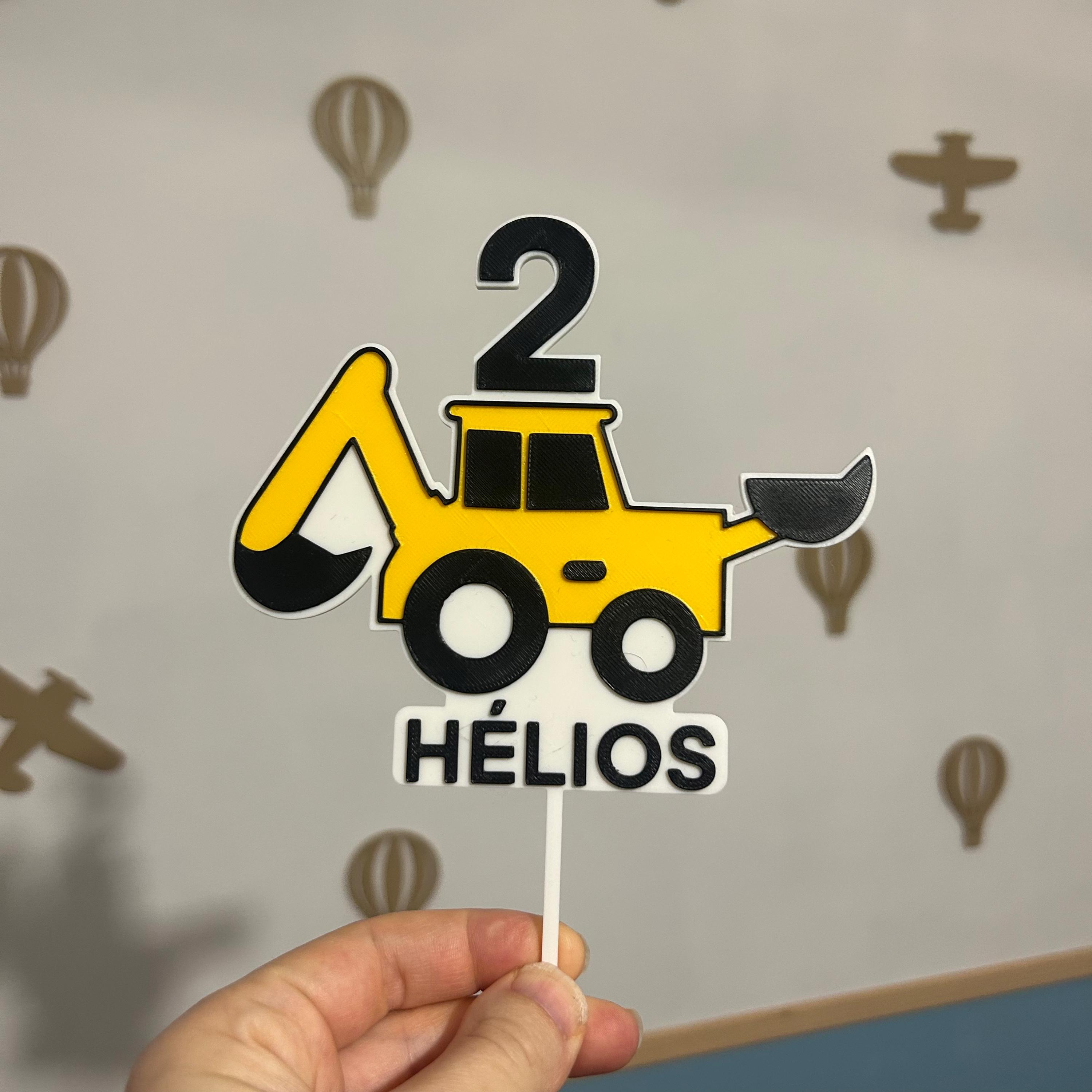 Backhoe Topper Customizable Backhoe Cake Topper, for a Birthday Cake or Baby/child's ...