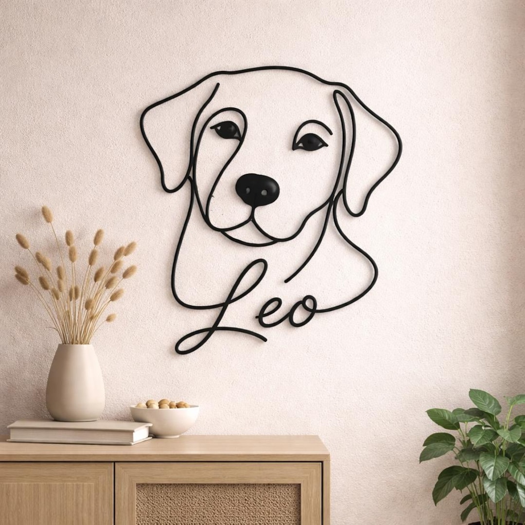 Personalized Dog Portrait Line Art – Minimalist Wall Decor – Unique Pet ...