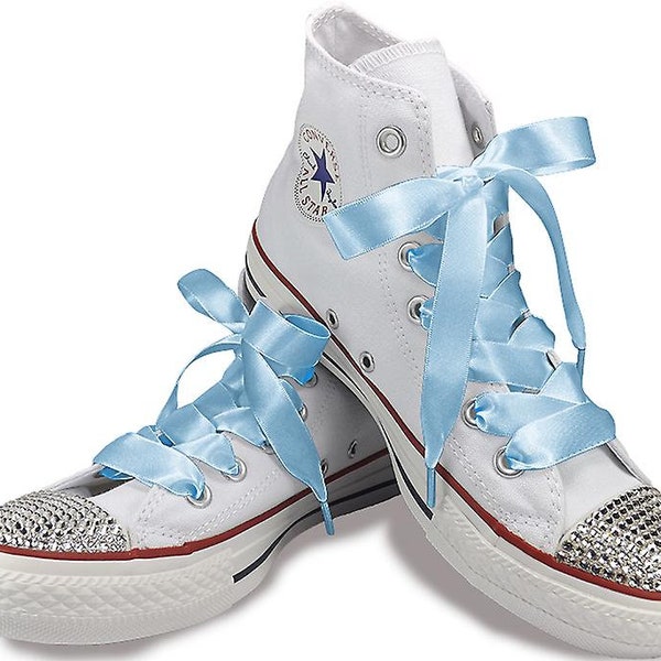 Baby Blue Satin Ribbon Shoe Laces