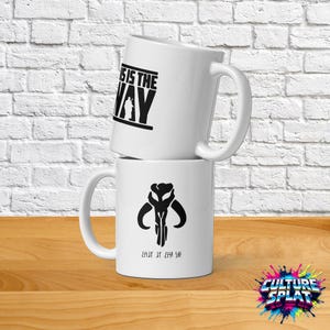 Mandalorian-Inspired Mythosaur Mug | "This Is The Way" Coffee Cup | Sci-Fi Fan Gift | 11oz Porcelain Mug image 1