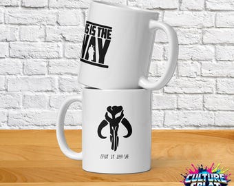 Mandalorian-Inspired Mythosaur Mug | "This Is The Way" Coffee Cup | Sci-Fi Fan Gift | 11oz Porcelain Mug