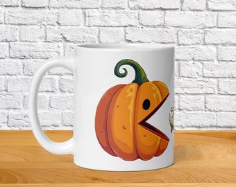 Halloween Pumpkin Chasing Ghosts Mug