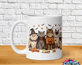 Halloween Cat Mug 11oz Porcelain Coffee Mug