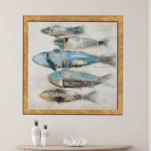 Fish Tempered Glass, Fish Painting Print Wall Decoration, Animal Wall Decor, Modern Glass Wall, Personalized Wedding Gift,