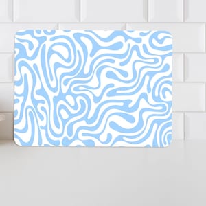 Modern Chopping Board, Blue Chopping Board, Blue Pattern Serving Board, Modern Kitchenware, Glass Chopping Board, Meat Cutting Board,