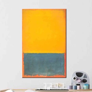 Abstract Wall Art, Modern Art, Contemporary Poster, Yellow And Gray Artwork, Exhibition Poster, Minimal Art, Mark Rothko Canvas,