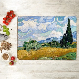 Wheat Field with Cypresses Cutting Board, Famous Serving Board, Van Gogh Serving Board, Landscape Cutting Board, Camping Cutting Board,