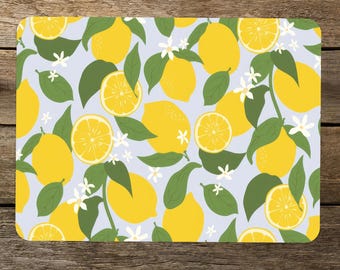 Lemon Serving Board, Glass Cutting Board, Lemon Pattern Chopping Board, Modern Chopping Board, Fruit Cutting Board, Tempered Glass Board,