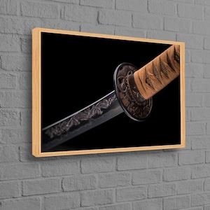 Blade Wall Art, Samurai Printed, Blade Ornament Canvas Art, Modern Art, Katana Blade Wall Decor, Abstract Art, Katana Art Canvas,