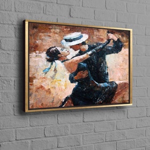 Romantic Wall Art, Abstract Art, Oil Painting Print, Romantic Couple Art, Abstract Printed, Valentine Artwork, Dancing Couple Art,