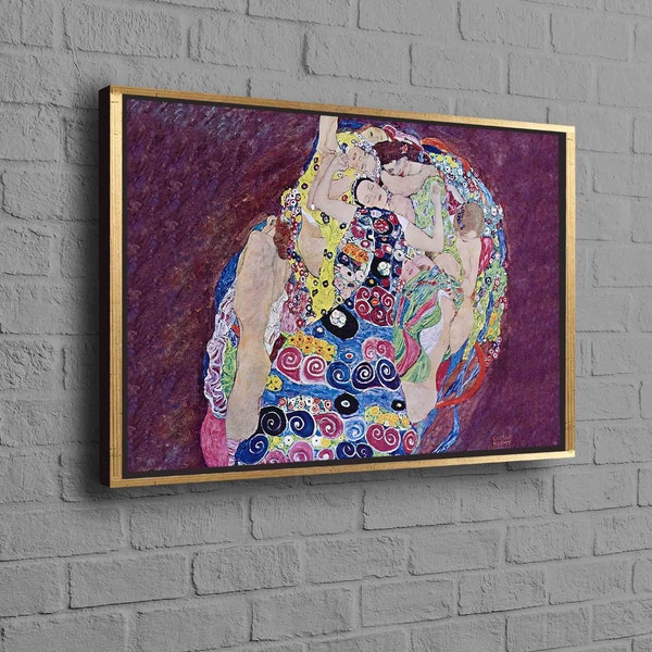 De Maagd, Maagdelijke kunst, Klimt Wall Art, beroemd canvas, reproductie canvas kunst, vintage art canvas,