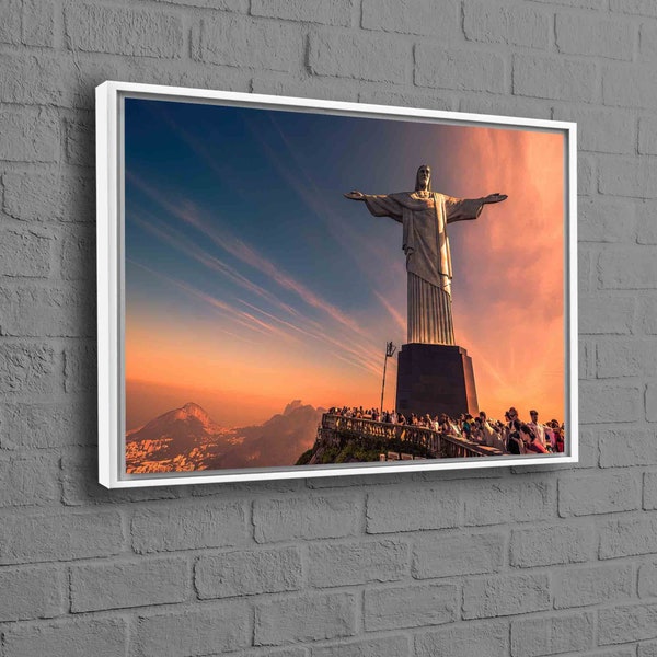 Christ The Redeemer Printed, Brazil Landscape Canvas, Christ Artwork, Landscape Artwork, Religious Wall Art, Jesus Wall Decor,