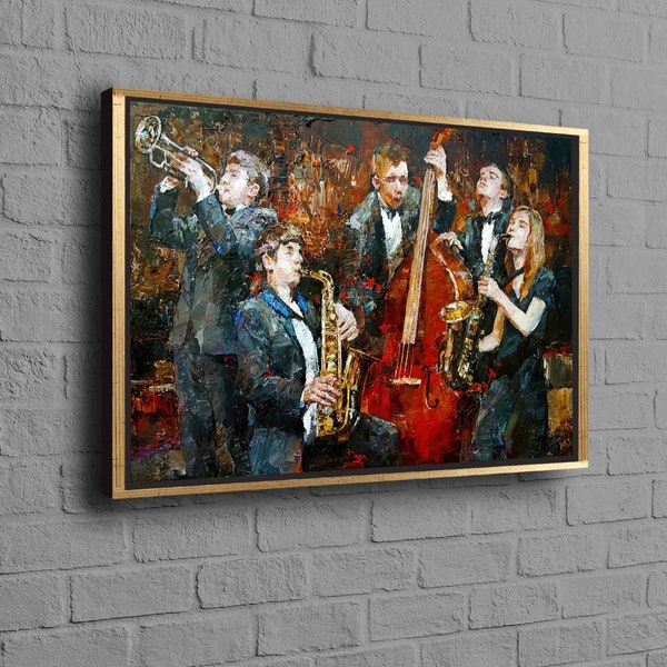 Jazz Musik Leinwand, abstraktes Poster, Musiker Kunst, Jazz Musik Leinwand Kunst, Ölgemälde, Jazz Club Kunst Leinwand, Musik Leinwand, Jazz Wand Leinwand