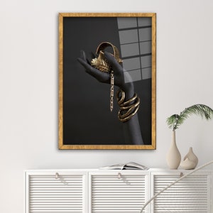 Fashion Art Decor, African Woman Hand with Gold Bracelet Wall Art, African Woman Art Decor, African Art Decor, Personalized Gift For Mom,