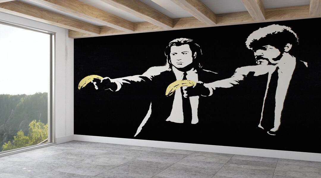 Banksy Wall Mural Banana Gun Wall Poster Banksy Banana Gun Etsy