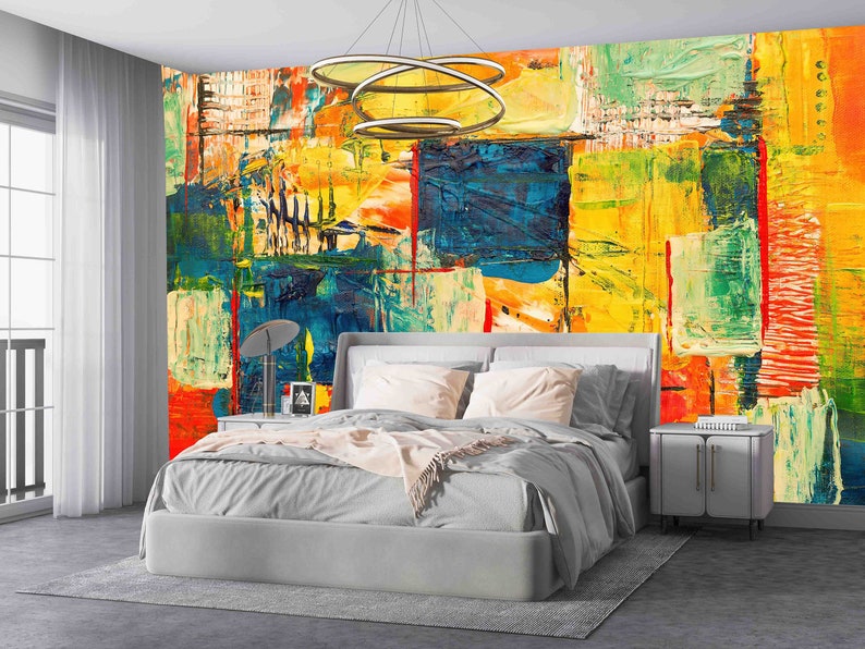 Buy Yellow Wall Poster, Navy Blue Paper Craft, Modern Wall Poster