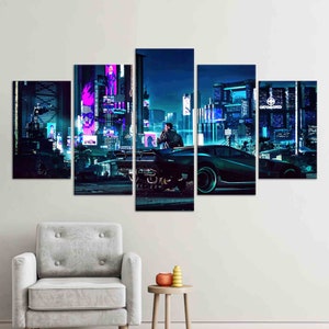 Cyberpunk Art Canvas, Home Decor Wall Art, Large Canvas, Futuristic ...