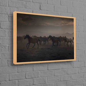 Wild Horses, Landscape Wall Decor, Horse Wall Art, Wildlife Landscape Wall Art, Nature Landscape Poster, View Canvas Art,