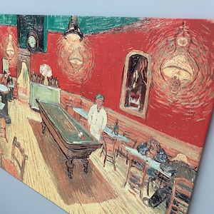 The Night Cafe by Van Gogh, Famous Art Canvas, Van Gogh Cafe Artwork, Famous Table Printed, Vincent Van Gogh Art Canvas,
