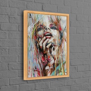 Wall Art Canvas, Modern Wall Art, Woman Painting Print, Large Wall Art, Gift for Him, Woman Portrait Canvas Art,