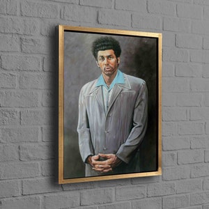 Kramer Portrait Canvas Print, Modern Poster, Cosmo Kramer Wall Hangings, Gifts, Famous Canvas Art, Personalized Gift Box, Framed Canvas, Gold Framed