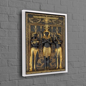 Office Decor Art, Black and Gold Canvas Gift, Anubis Printed, Egypt Canvas Print, Floating Frame, Modern Canvas Decor, Personalized Gifts,