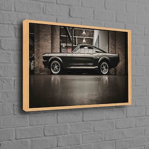 Ford Mustang Poster, Retro Car Art Canvas, American Canvas, American Mustang Car Artwork, The Ford Mustang Canvas Art, Mustang Wall Art,