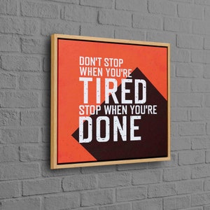 Don&#39;t Stop, Quote Canvas, Motivational Art, Workplace Wall Decor, Success Wall Decor, White Frame Canvas, Positive Quotes, Office Wall Art,