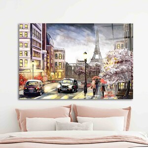 Seine River Paris Iron Tower Scenery Wall Sticker Living Room Bedroom  Office Decoration Landscape Mural Art Diy Pvc Home Decal