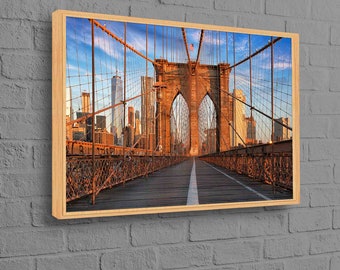 Brooklyn Bridge, Brooklyn Bridge Art Canvas, Landscape Canvas, New York Wall Decor, City Landscape Wall Art, Brooklyn Art Canvas,