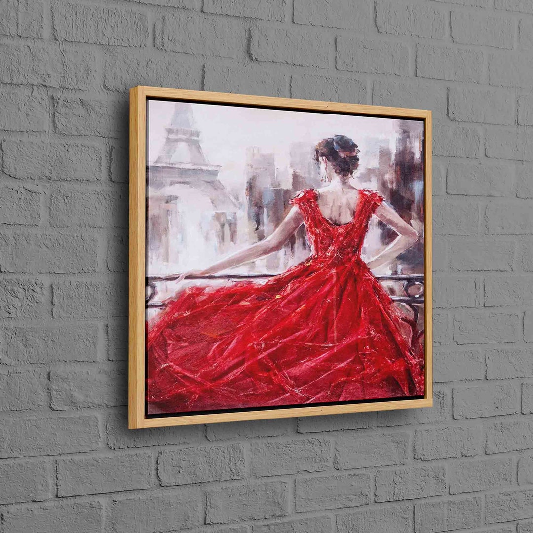 Woman in Paris Painting Print, Wall Decor, Modern Canvas Decor, Woman ...