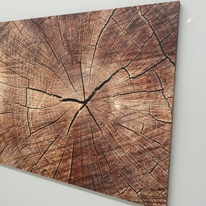 Impresión de textura de madera, arte en lienzo de anillos de árboles, póster de grietas en la madera, arte de pared moderno, arte de pared marrón, decoración de madera abstracta, arte de pared contemporáneo