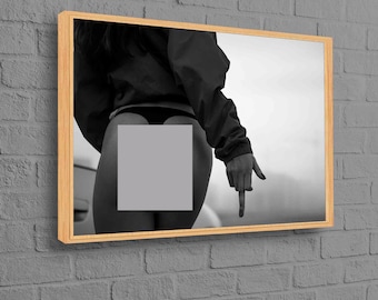 Woman Butt Canvas Art, Middle Finger Gesture, Bedroom Decor