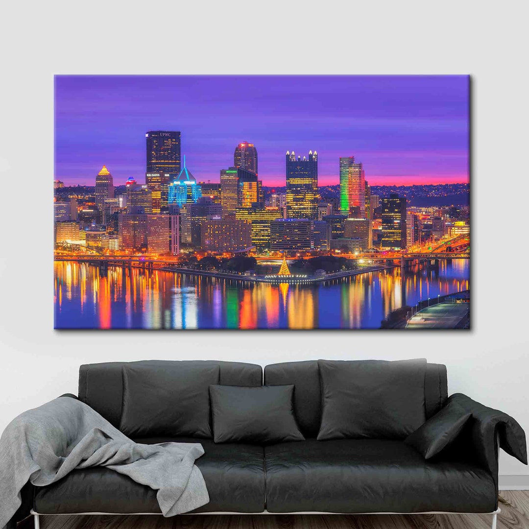 Large Wall Art 3d Wall Art 3d Canvas Pittsburgh Skyline Etsy Canada