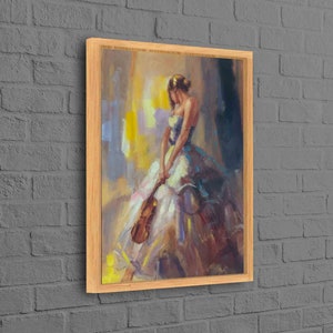 Geschenk für Ihn, Geiger Geschenk Kunstwerk, Große Leinwand, Frau mit Geige, Leinwand Wandkunst, Geige Kunst, Frau Kunst Leinwand,