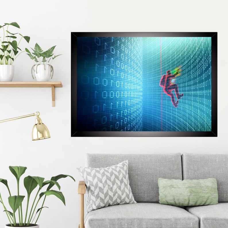 Matrix Code Art Decor, Holiday Decor, Hacking Internet Wall Decor ...