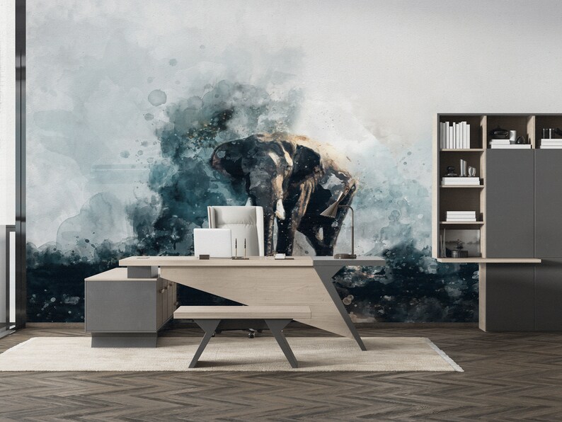 Buy Loft Paper Craft, Watercolor Elephant Painting Wall Stickers