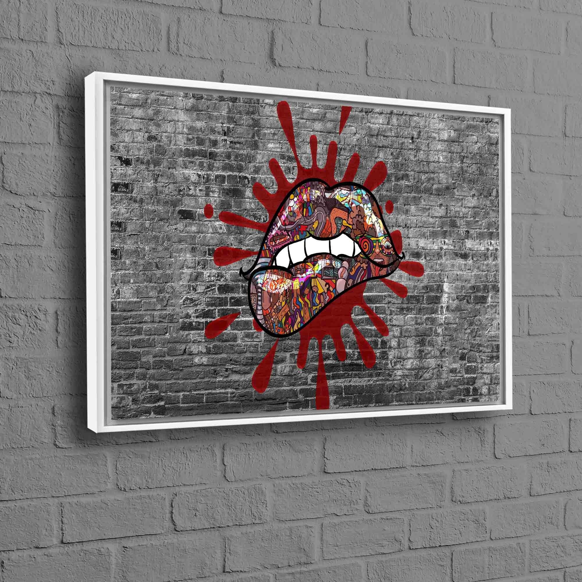 Louis Vuitton Graffiti Lips II Can - Canvas Wall Art