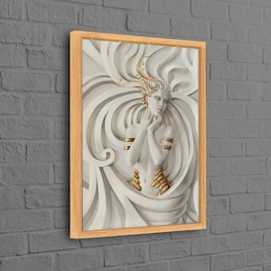 Custom Wall Decor, Wall Art, Large Wall Art, 3d Effect Woman, 3d Effect Wall Decor, Trendy Art, 3d Effect Woman Canvas Art,