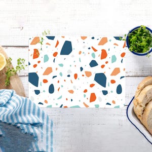 Terrazzo Glass Print Serving Board, Colorful Chopping Board, Faux Terrazzo Cutting Board, Modern Cutting Board, Personalized Chopping Board,