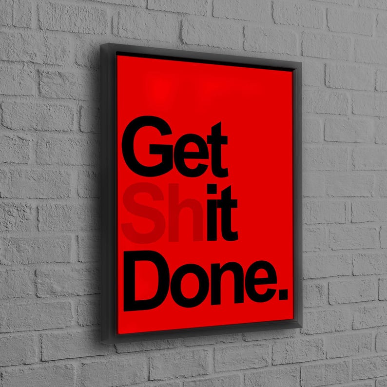 Impresión en lienzo "Hazlo", arte de pared negro, póster motivacional, arte de pared bohemio, decoración en lienzo "Hazlo", marco flotante, decoración de dormitorio Black Framed