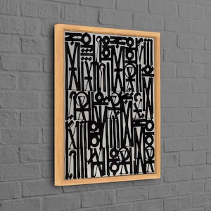 Retna Songs of Illumination Scripts, Wohnzimmer Wandkunst, Leinwand Wandkunst, zeitgenössisches Leinwand Poster, 3D Wandkunst, Graffiti Leinwand Druck,