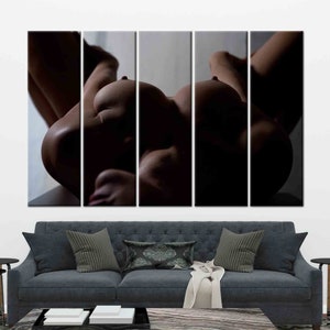 Sexy Woman Wall Decor, Sexy Wall Art, Erotic Artwork, Naked Woman Art, Naked Breast Poster, Nude Poster, Naked Woman Photo Print, Mature Art 5P-Gallery Wrapped