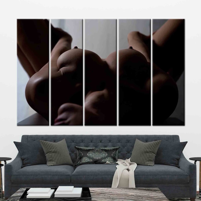 Sexy Woman Wall Decor, Sexy Wall Art, Erotic Artwork, Naked Woman Art, Naked Breast Poster, Nude Poster, Naked Woman Photo Print, Mature Art 5P-Gallery Wrapped