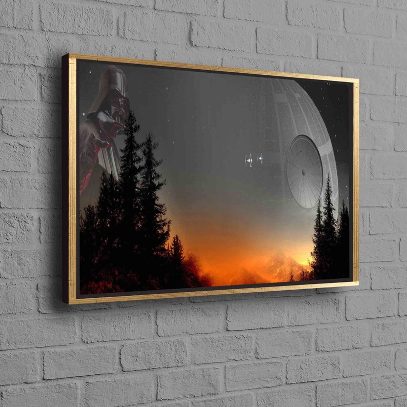Star Wars, Modern Wall Decor, Sunset Landscape Art, Forest Landscape Wall Art, Death Star Wall Decor, Abstract Wall Decor, image 10