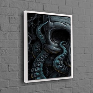 Modern Poster, 3D Canvas, Horror Canvas Print, Animal Artwork, Octopus Art Canvas, Gifts, Canvas Wall Art, Christmas Decor Art,