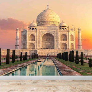 Carta da parati Taj Mahal, carta da parati Seven Wonders, carta da parati Famous Places, poster da parete Landscape, carta da parati View, carta Peel&Stick, decorazioni per la casa