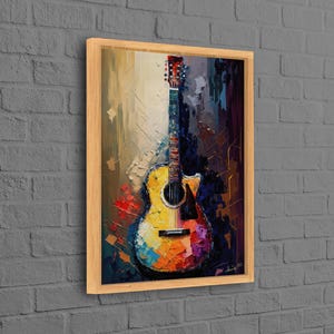 Modern 3D Canvas, Christmas Gifts, Trendy Canvas Art, Bedroom Printed, Guitar Painting Print Canvas Poster, Baby Gift Personalized,